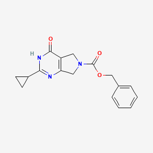 molecular formula C17H17N3O3 B13113620 Benzyl 2-cyclopropyl-4-oxo-5,7-dihydro-3H-pyrrolo[3,4-d]pyrimidine-6(4H)-carboxylate 