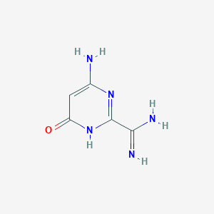 molecular formula C5H7N5O B13113669 6-Amino-4-oxo-1,4-dihydropyrimidine-2-carboximidamide 