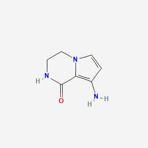 molecular formula C7H9N3O B13113781 8-Amino-3,4-dihydropyrrolo[1,2-a]pyrazin-1(2H)-one 