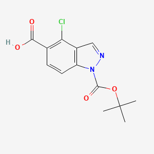 molecular formula C13H13ClN2O4 B13114094 1-(tert-Butoxycarbonyl)-4-chloro-1H-indazole-5-carboxylic acid 