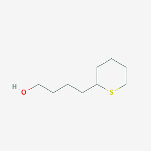 molecular formula C9H18OS B13114100 4-(Thian-2-YL)butan-1-OL CAS No. 62737-93-3