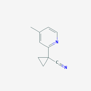 molecular formula C10H10N2 B13114112 1-(4-Methylpyridin-2-yl)cyclopropane-1-carbonitrile 