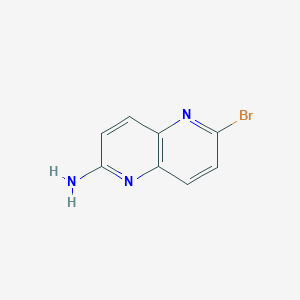 molecular formula C8H6BrN3 B13114114 6-Bromo-1,5-naphthyridin-2-amine 
