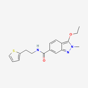 molecular formula C17H19N3O2S B13114167 3-Ethoxy-2-methyl-N-(2-(thiophen-2-yl)ethyl)-2H-indazole-6-carboxamide CAS No. 919107-77-0
