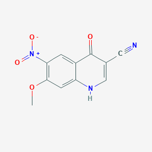 molecular formula C11H7N3O4 B1311417 4-Hydroxy-7-methoxy-6-nitroquinoline-3-carbonitrile CAS No. 492456-52-7