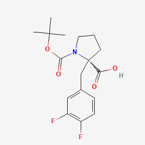 molecular formula C17H21F2NO4 B1311441 (S)-1-(tert-Butoxycarbonyl)-2-(3,4-difluorobenzyl)pyrrolidine-2-carboxylic acid CAS No. 1217626-91-9
