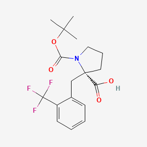 molecular formula C18H22F3NO4 B1311442 (S)-1-(tert-Butoxycarbonyl)-2-(2-(trifluoromethyl)benzyl)pyrrolidine-2-carboxylic acid CAS No. 1217741-53-1