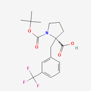 molecular formula C18H22F3NO4 B1311443 (S)-1-(tert-Butoxycarbonyl)-2-(3-(trifluoromethyl)benzyl)pyrrolidine-2-carboxylic acid CAS No. 1217832-93-3
