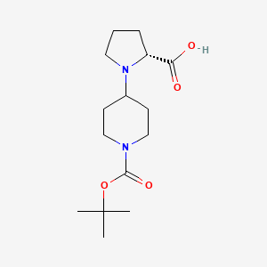 molecular formula C15H26N2O4 B1311444 (R)-4-(2-Carboxy-pyrrolidin-1-yl)-piperidine-1-carboxylic acid tert-butyl ester CAS No. 1212074-78-6