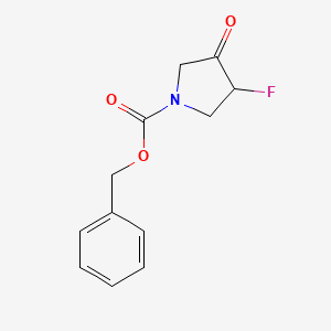 molecular formula C12H12FNO3 B13114445 Benzyl 3-fluoro-4-oxopyrrolidine-1-carboxylate 