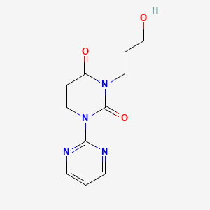 molecular formula C11H14N4O3 B13114526 3-(3-Hydroxypropyl)-1-(pyrimidin-2-yl)dihydropyrimidine-2,4(1H,3H)-dione CAS No. 652992-98-8