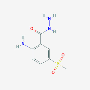 molecular formula C8H11N3O3S B13114555 2-Amino-5-(methylsulfonyl)benzohydrazide 