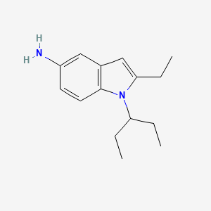 molecular formula C15H22N2 B13114566 2-Ethyl-1-(pentan-3-yl)-1H-indol-5-amine 