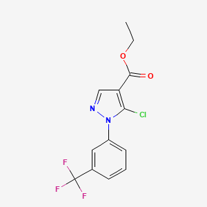 molecular formula C13H10ClF3N2O2 B13114638 Ethyl5-chloro-1-(3-(trifluoromethyl)phenyl)-1H-pyrazole-4-carboxylate 