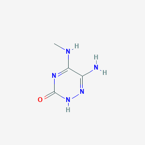molecular formula C4H7N5O B13114696 6-Amino-5-(methylamino)-1,2,4-triazin-3-ol 