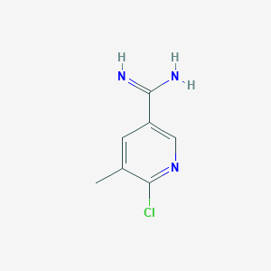 molecular formula C7H8ClN3 B13114766 6-Chloro-5-methylnicotinimidamide 