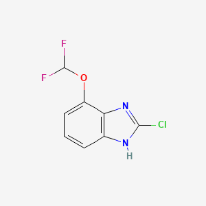 molecular formula C8H5ClF2N2O B13114794 2-Chloro-7-(difluoromethoxy)-1H-benzo[d]imidazole 