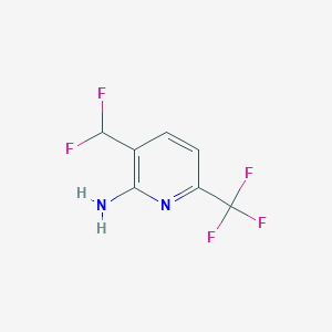 molecular formula C7H5F5N2 B13114855 3-(Difluoromethyl)-6-(trifluoromethyl)pyridin-2-amine 