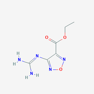 molecular formula C6H9N5O3 B13114871 Ethyl 4-guanidino-1,2,5-oxadiazole-3-carboxylate 