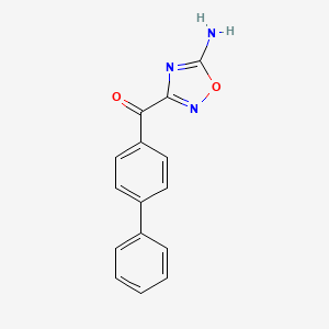 molecular formula C15H11N3O2 B13114907 Methanone, (5-amino-1,2,4-oxadiazol-3-yl)((1,1'-biphenyl)-4-yl)- CAS No. 51807-76-2
