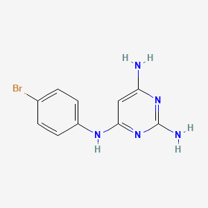 molecular formula C10H10BrN5 B13115009 n4-(4-Bromophenyl)pyrimidine-2,4,6-triamine CAS No. 6633-66-5