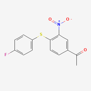B1311509 Ethanone, 1-[4-[(4-fluorophenyl)thio]-3-nitrophenyl]- CAS No. 89733-04-0