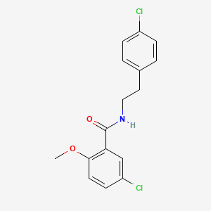 molecular formula C16H15Cl2NO2 B1311510 Benzamide, 5-chloro-N-[2-(4-chlorophenyl)ethyl]-2-methoxy- CAS No. 87262-54-2