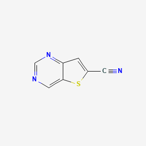molecular formula C7H3N3S B13115106 Thieno[3,2-d]pyrimidine-6-carbonitrile 