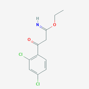 molecular formula C11H11Cl2NO2 B13115113 Ethyl3-(2,4-dichlorophenyl)-3-oxopropanimidate 