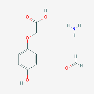 molecular formula C9H13NO5 B131152 Azane;formaldehyde;2-(4-hydroxyphenoxy)acetic acid CAS No. 146058-45-9