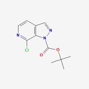 molecular formula C11H12ClN3O2 B13115242 tert-Butyl7-chloro-1H-pyrazolo[3,4-c]pyridine-1-carboxylate 