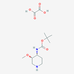 molecular formula C13H24N2O7 B13115321 tert-butylN-[(3S,4R)-3-methoxy-4-piperidyl]carbamate;oxalicacid 