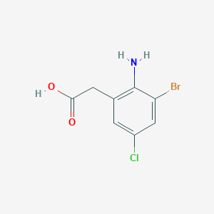 molecular formula C8H7BrClNO2 B13115340 2-(2-Amino-3-bromo-5-chlorophenyl)aceticacid 