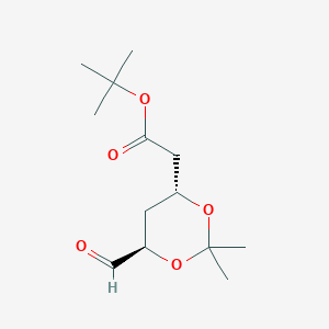 molecular formula C13H22O5 B13115432 tert-Butyl 2-(rel-(4R,6R)-6-formyl-2,2-dimethyl-1,3-dioxan-4-yl)acetate 