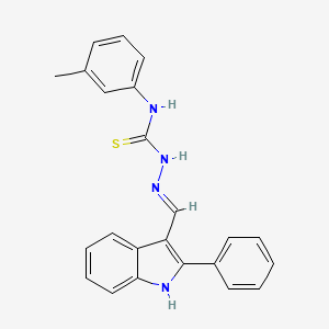 molecular formula C23H20N4S B13115532 2-((2-Phenyl-1H-indol-3-yl)methylene)-N-(m-tolyl)hydrazinecarbothioamide 