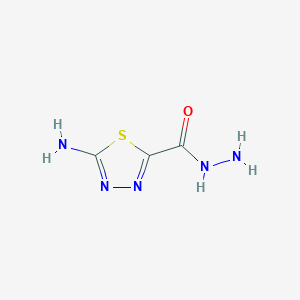 molecular formula C3H5N5OS B13115538 5-Amino-1,3,4-thiadiazole-2-carbohydrazide CAS No. 98022-46-9