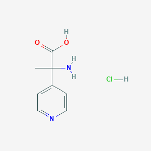 molecular formula C8H11ClN2O2 B13115584 2-Amino-2-(pyridin-4-yl)propanoicacidhydrochloride 