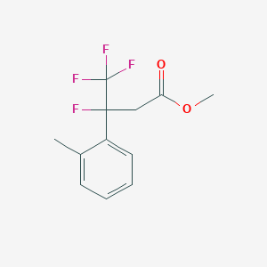 molecular formula C12H12F4O2 B13115693 Methyl 3,4,4,4-tetrafluoro-3-(o-tolyl)butanoate 