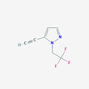 molecular formula C7H5F3N2 B13115719 5-Ethynyl-1-(2,2,2-trifluoroethyl)-1H-pyrazole 
