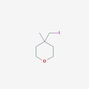 molecular formula C7H13IO B13115763 4-(Iodomethyl)-4-methyltetrahydro-2H-pyran 