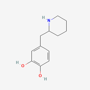 molecular formula C12H17NO2 B13115824 4-(Piperidin-2-ylmethyl)benzene-1,2-diol 