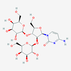 molecular formula C21H33N3O15 B131159 4-amino-1-[(2R,3S,4R,5R)-5-(hydroxymethyl)-3,4-bis[[(2S,3R,4S,5R,6R)-3,4,5-trihydroxy-6-(hydroxymethyl)oxan-2-yl]oxy]oxolan-2-yl]pyrimidin-2-one CAS No. 155603-73-9