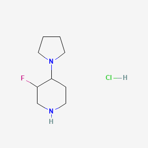 molecular formula C9H18ClFN2 B13115907 3-Fluoro-4-(pyrrolidin-1-yl)piperidinehydrochloride 