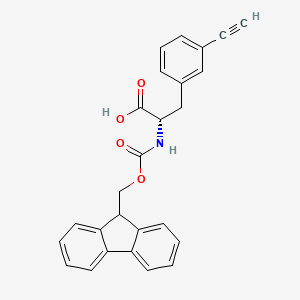 molecular formula C26H21NO4 B13116024 (S)-2-((((9H-Fluoren-9-yl)methoxy)carbonyl)amino)-3-(3-ethynylphenyl)propanoic acid 