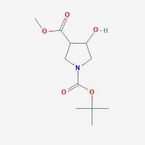 molecular formula C11H19NO5 B13116036 1-(tert-Butyl)3-methyl4-hydroxypyrrolidine-1,3-dicarboxylate 