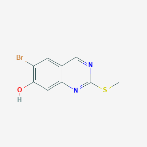 molecular formula C9H7BrN2OS B13116170 6-Bromo-2-(methylthio)quinazolin-7-ol 