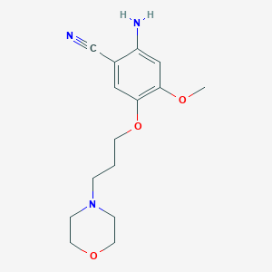 molecular formula C15H21N3O3 B1311619 2-Amino-4-methoxy-5-(3-morpholinopropoxy)benzonitrile CAS No. 675126-27-9