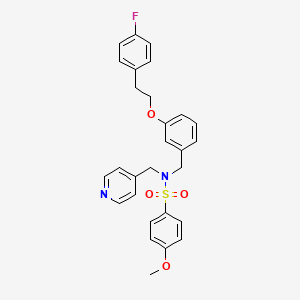 molecular formula C28H27FN2O4S B13116198 N-(3-(4-Fluorophenethoxy)benzyl)-4-methoxy-N-(pyridin-4-ylmethyl)benzenesulfonamide 