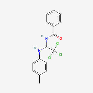 molecular formula C16H15Cl3N2O B13116208 N-(2,2,2-Trichloro-1-(p-tolylamino)ethyl)benzamide 