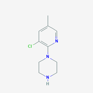 molecular formula C10H14ClN3 B13116215 1-(3-Chloro-5-methylpyridin-2-yl)piperazine 